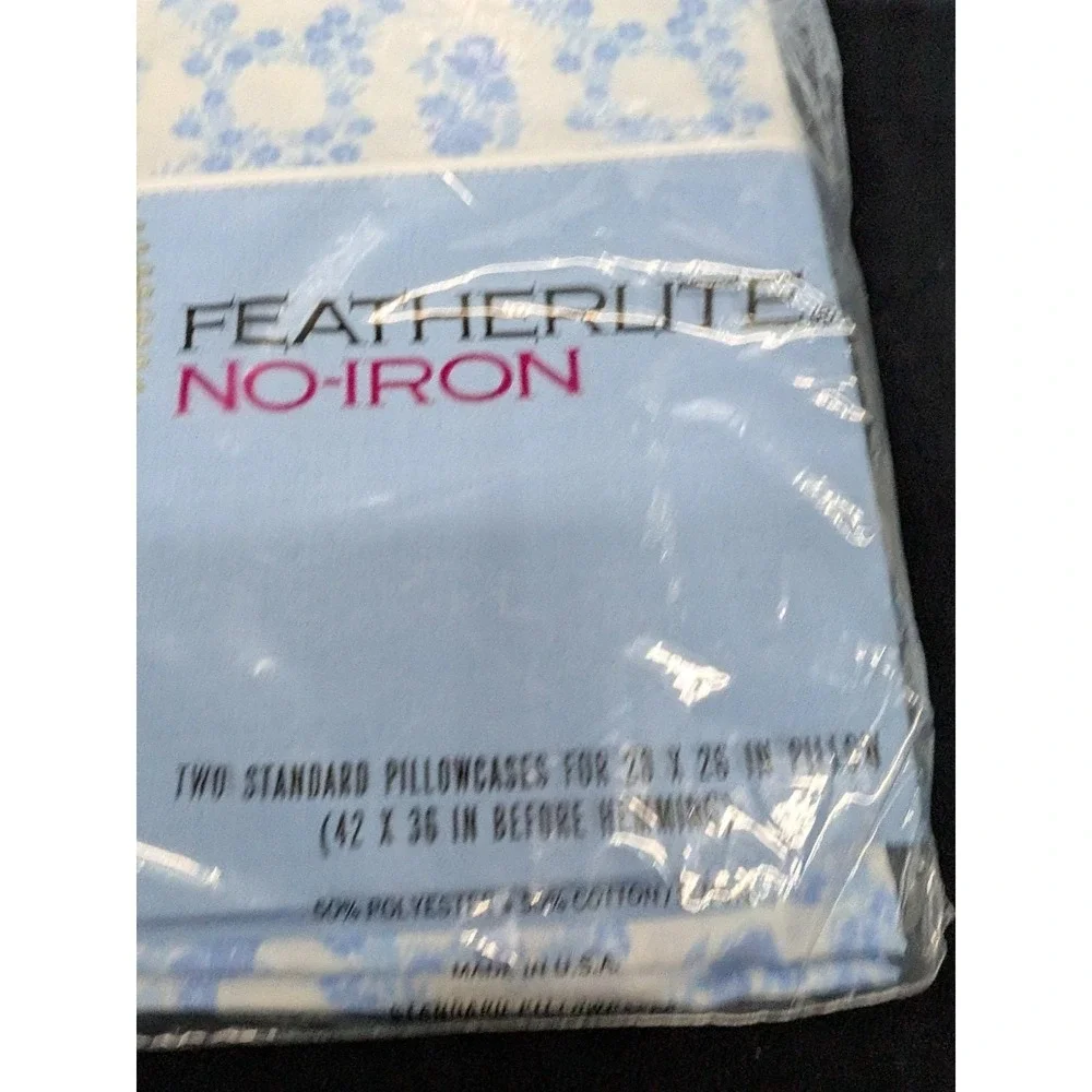 Vtg Nee Cannon Royal Family Featherlite Full Flat Sheet/Two Standard Pillowcase